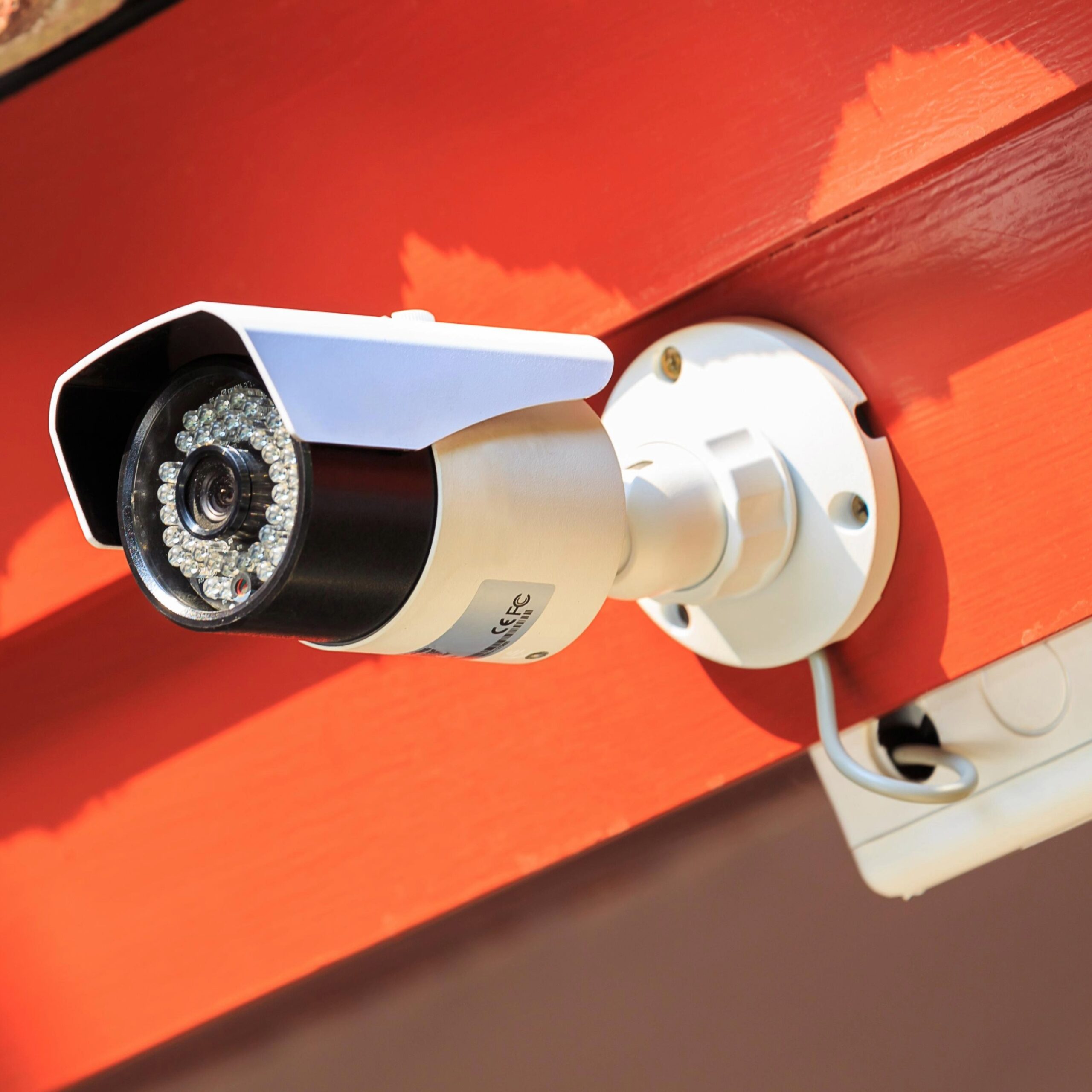 Outdoor security camera installed by Amped Home Services in Oklahoma.