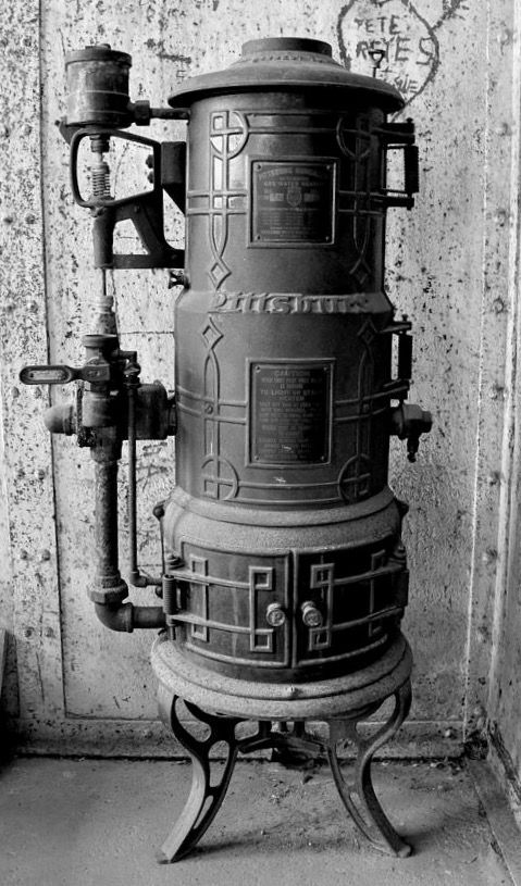 Old antique water heater to emphasize water heater repair or replacement