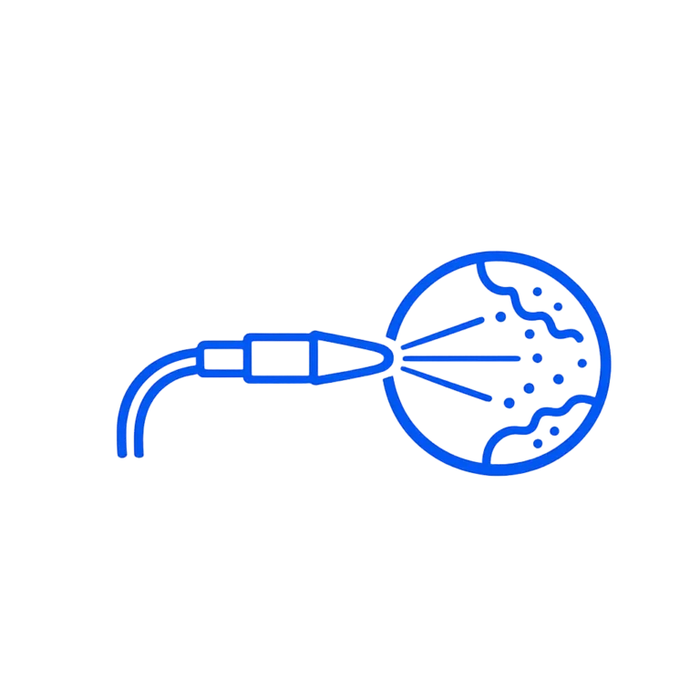 Hydro jetting icon showing high-pressure water cleaning debris from a pipe